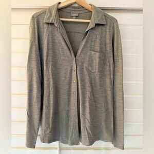 J. Jill Casual Light Olive Green Button-Down Shirt